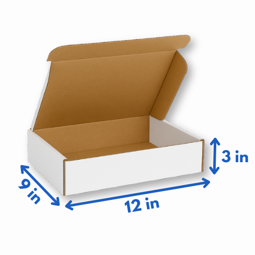 12" x 9" x 3" White Boxes 25ct
