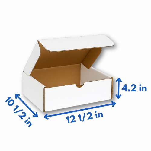 12 1/2" x 10. 1/2" x 4.2" White Boxes 25ct