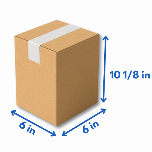 6" x 6" x 10 1/8" Brown Boxes 25ct