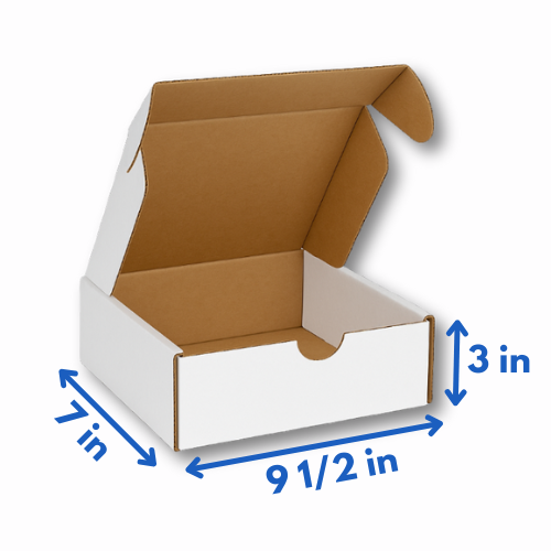9 1/2" x 7" x 3" White Boxes 25ct